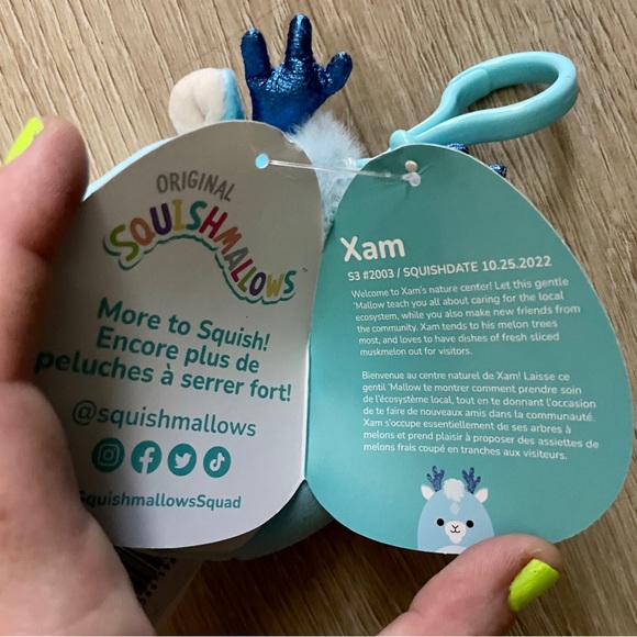 NWT Xam the Kirin Squishmallows Clip 3.5" - Picture 5 of 5